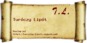 Turóczy Lipót névjegykártya